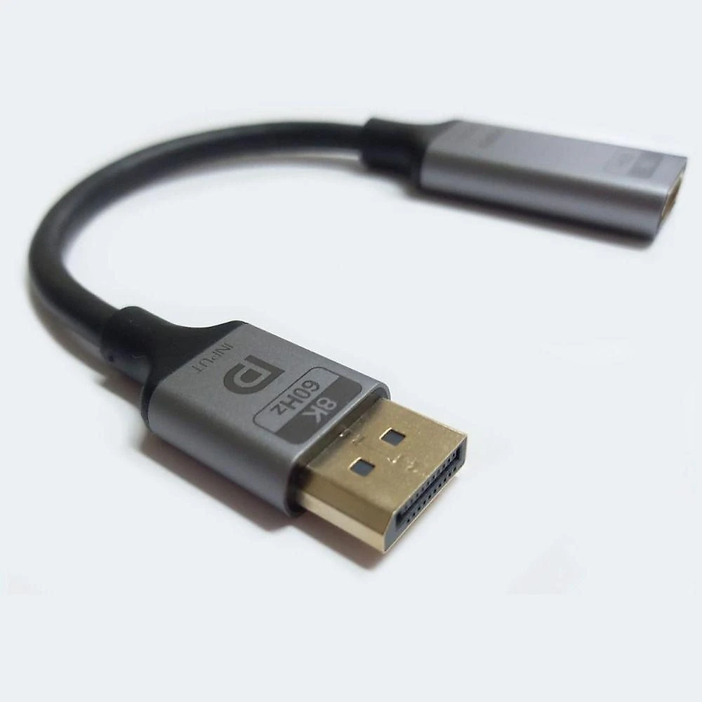 Cabo Adaptador Displayport Macho X Hdmi Femea 8K 60Hz Ativo (Cg) com Resolução Até 8K 60Hz 15CM