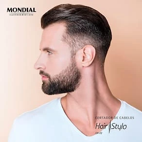Máquina de Cortar Cabelo Mondial Hair Stylo CR-02 4 com Pentes Prata/Preta 110V