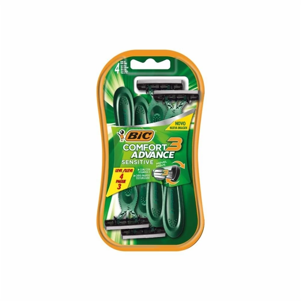 Aparelho Barbear Descartável Bic Comfort3 Sensivel Leve 4 Pague 3