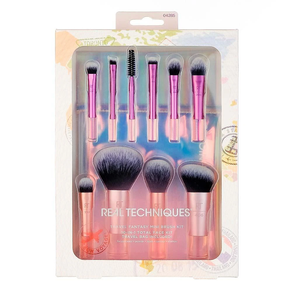 Real techniques kit - 10 pincéis + bolsa travel fantasy