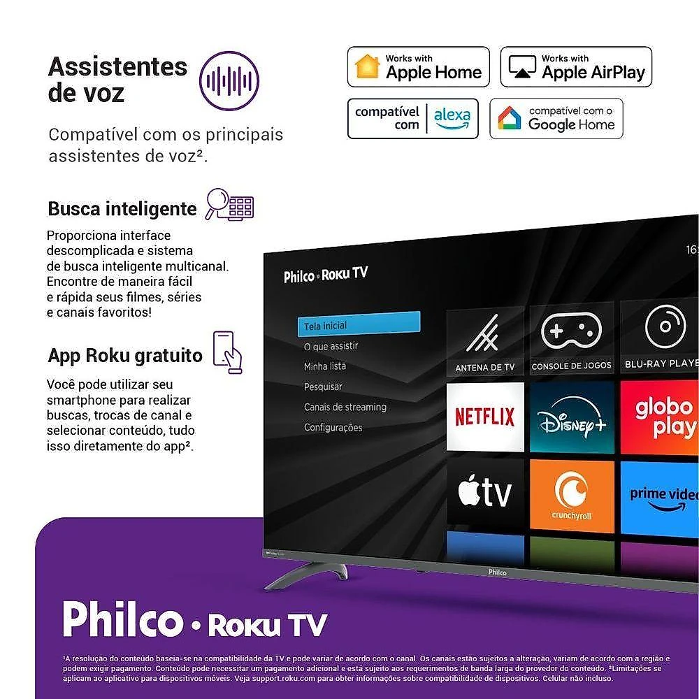 Smart TV Philco 43" PTV43VA4REGB LED Full HD Roku TV Cinza Bivolt