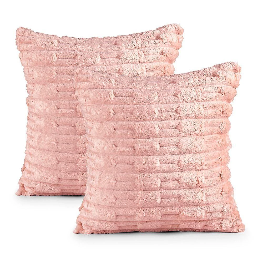 Kit Capa de Almofadas Polar Manta Ultrasoft Poliéster 45cm X 45cm 2 Peças Rosa Bia Enxovais