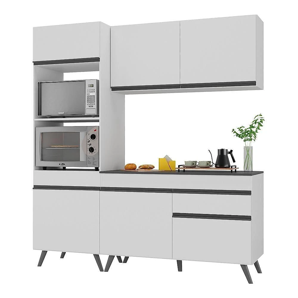 Armário De Cozinha Compacta 3 Peças Mp3694.964 Veneza Multimóveis Branco