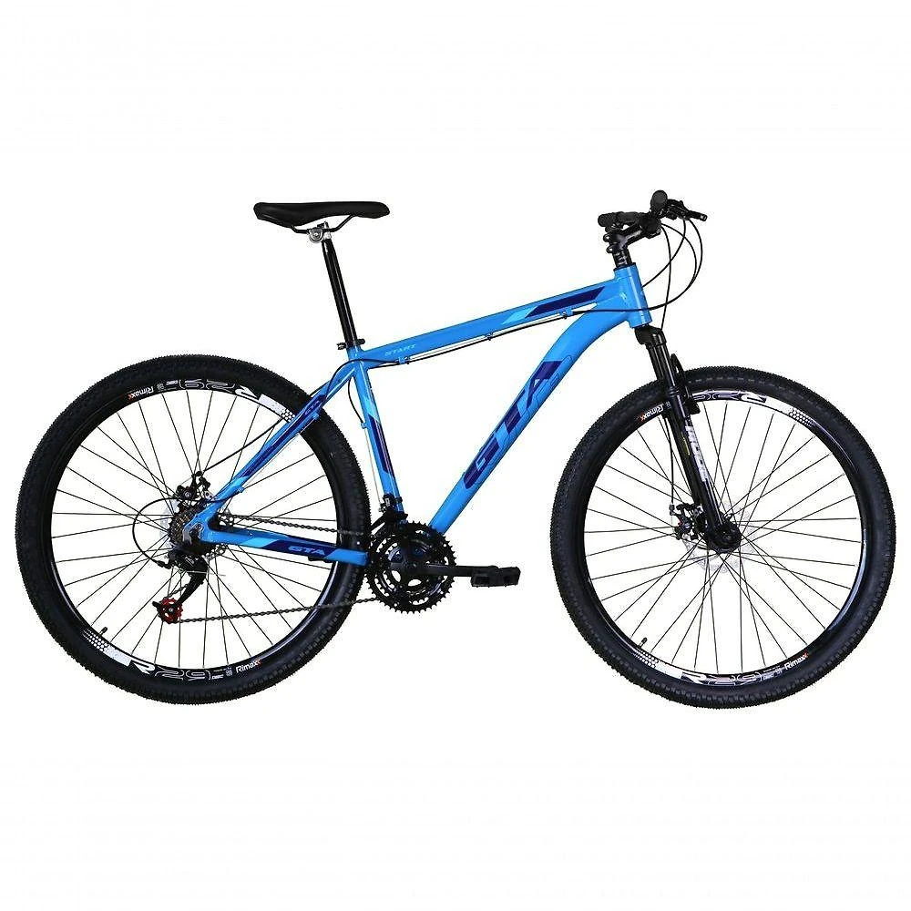 Bicicleta Aro 29 Gta Start Alumínio Mountain Bike 21v Freio A Disco Garfo Suspensão Azul Tamanho 19