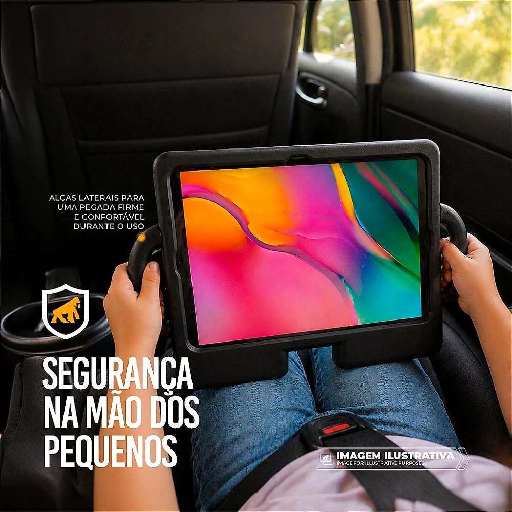 CAPA SILICON IMPACT UNIVERSAL PARA TABLET 9 A 12 POLEGADAS - PRETA gorilashield-7900168118575