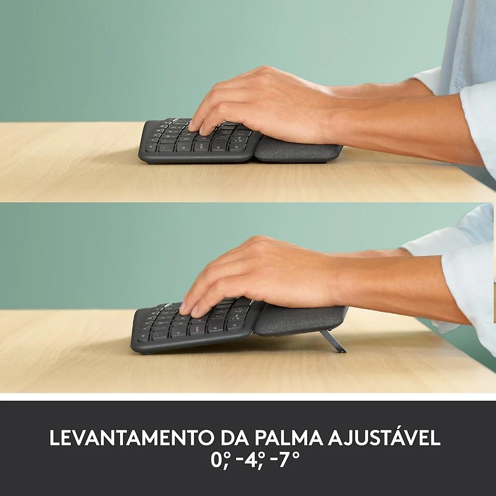 Teclado sem fio Logitech ERGO K860 - Windows e Mac.