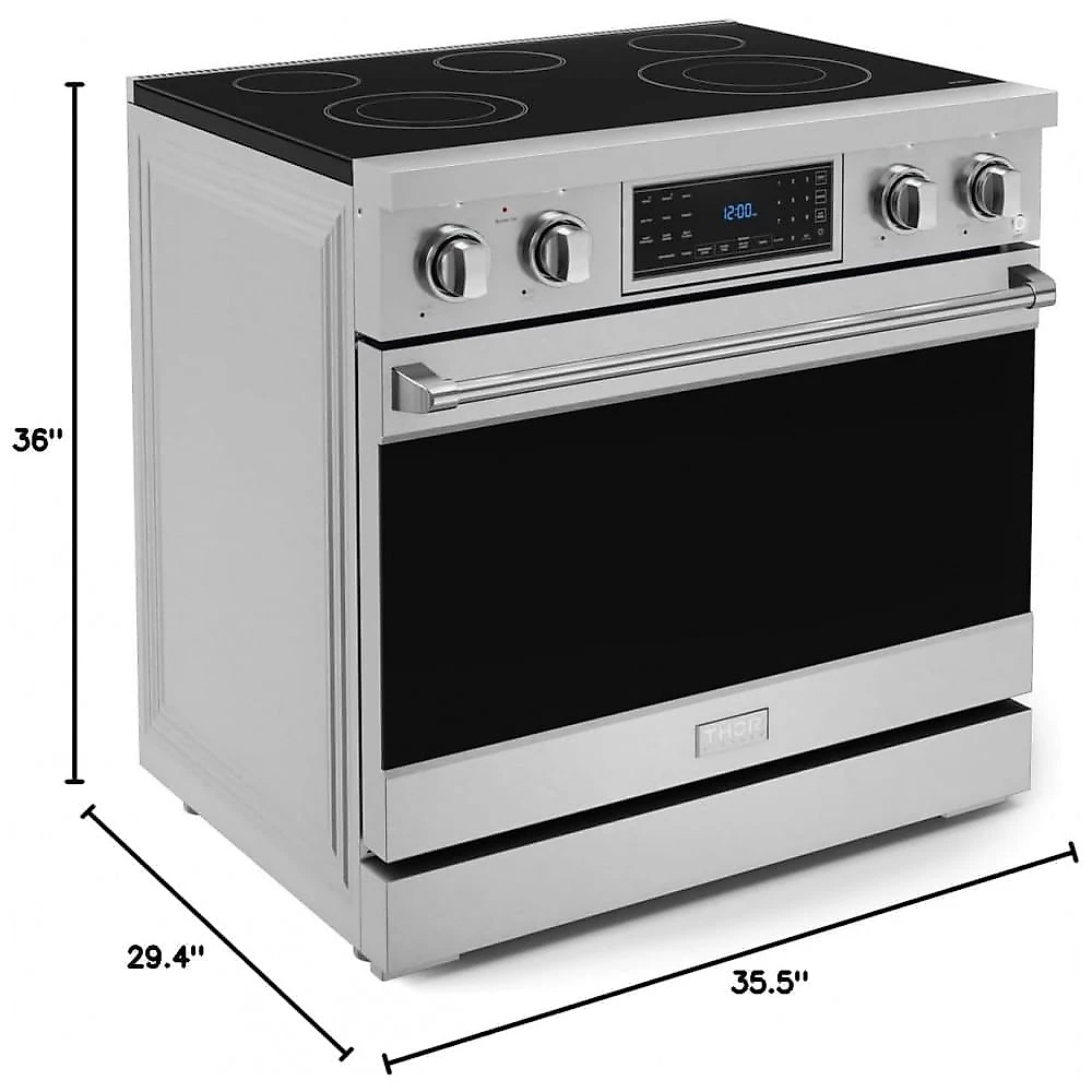 Fogão Elétrico Thor Kitchen Gordon Ramsay Inox 91 cm Profissional Touch Control 5 Bocas 240V