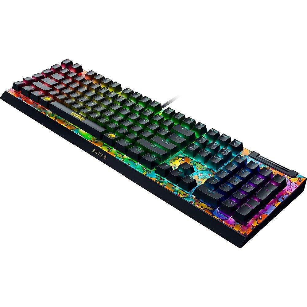 Teclado Mecânico Gamer Razer BlackWidow V4 X, Chroma RGB, Switch Green, Pokémon Kanto Starters Edition, Layout US - RZ03-04704200-R3M1