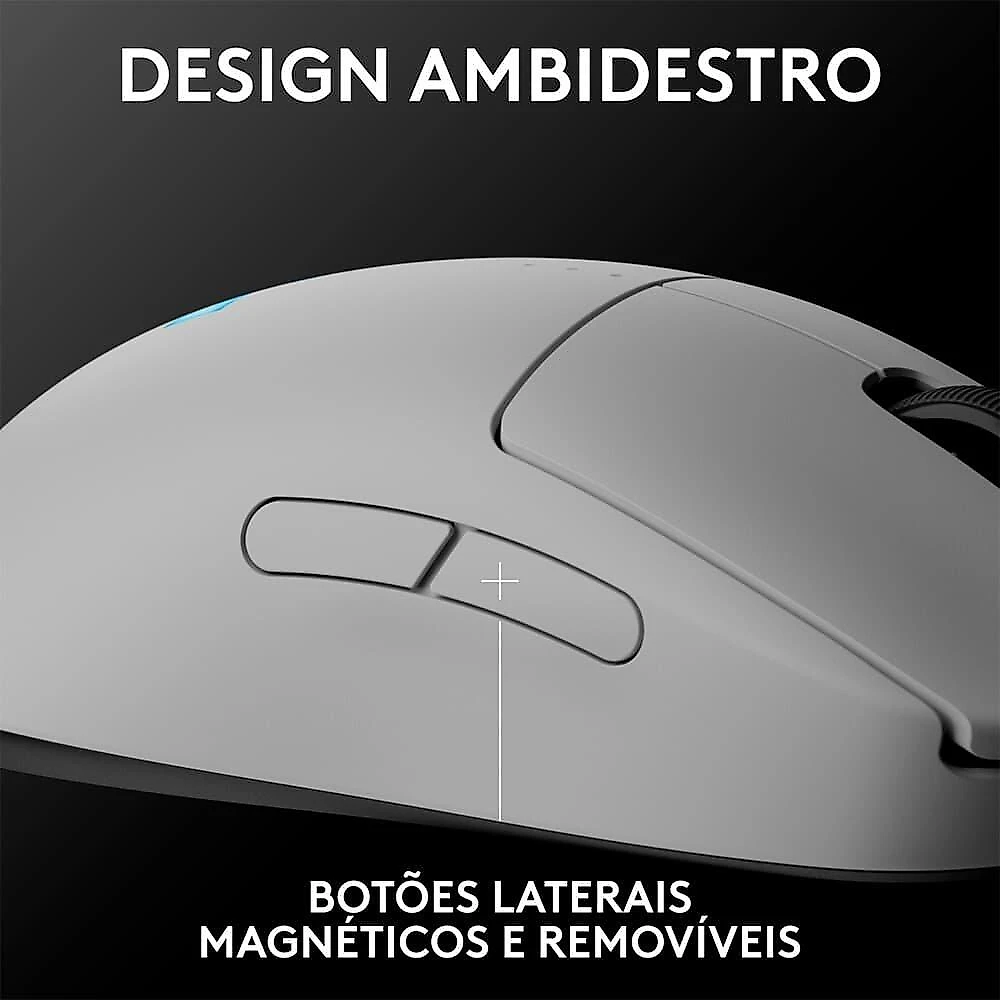 Mouse Gamer Sem Fio Logitech G PRO 2 com Lightspeed, RGB Lightsync, Ambidestro, 4 Botões Programáveis, DPI de 32K, Branco - 910-007301