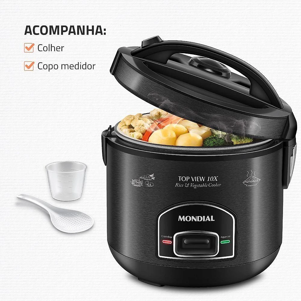 Panela Elétrica Top View 10x Mondial Black Inox 700W PE-30-10X 110V