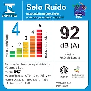 Aspirador de Água e Pó WAP GTW 10 Maré 1400W Portátil Função Sopro Capacidade 10 Litros 110V