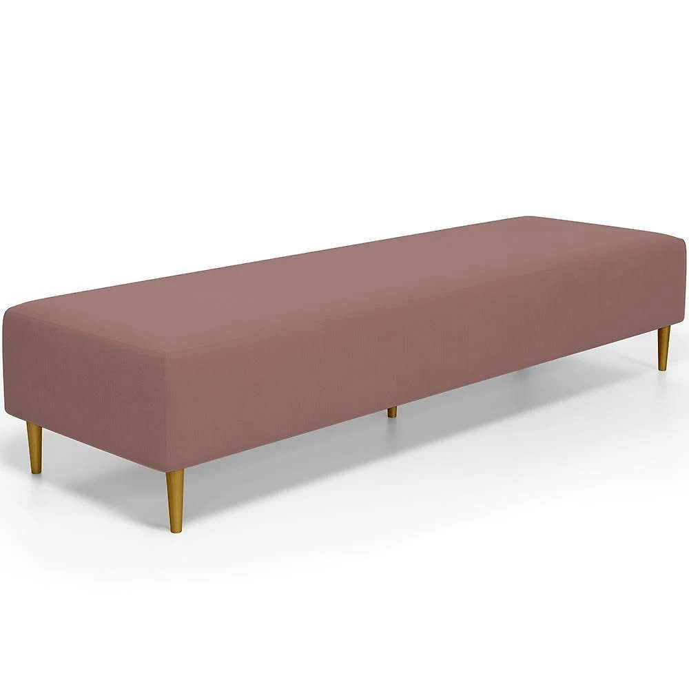 Puff Decorativo Bali W01 Pés Palito 190x60cm Suede Rosê - Lyam Decor