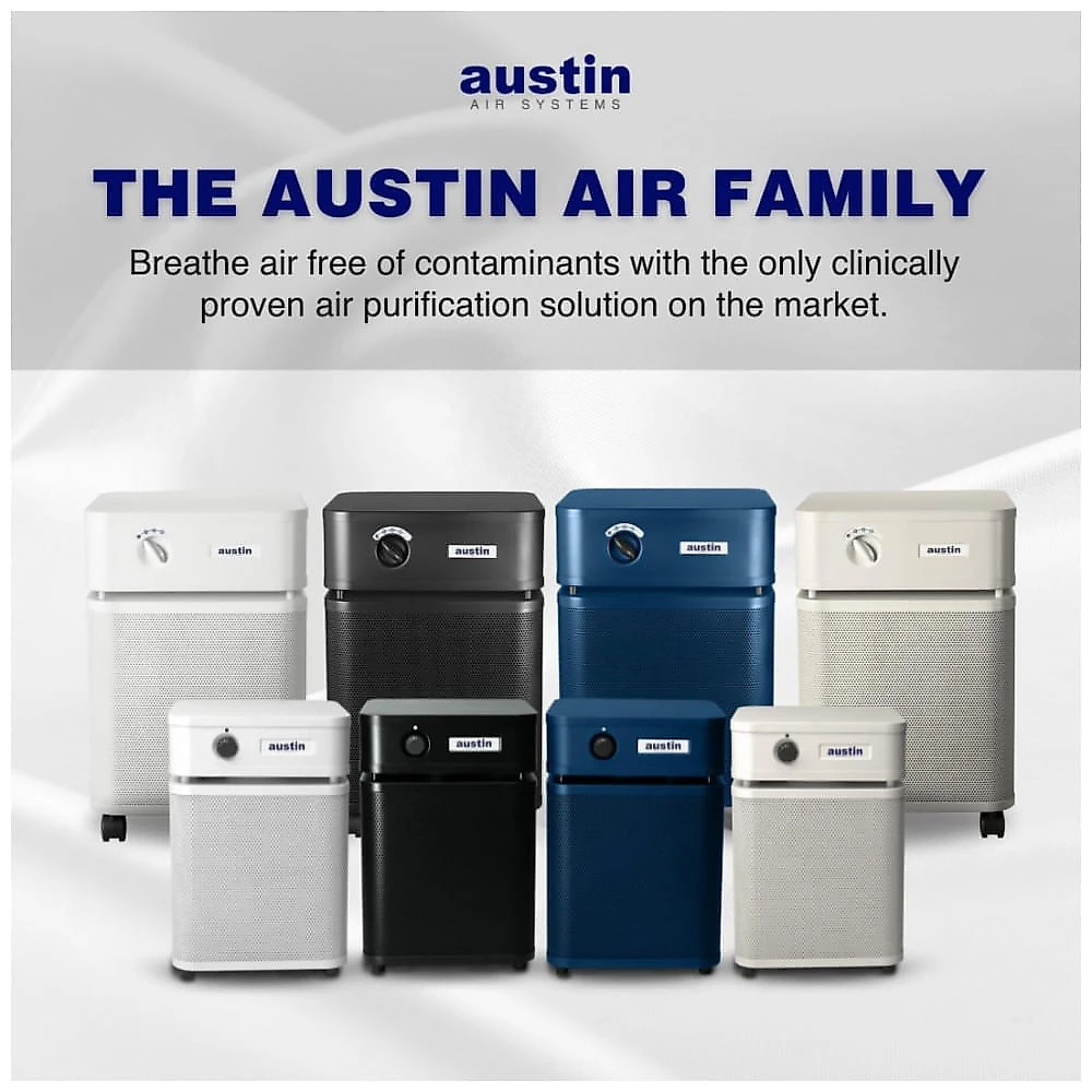 Purificador de Ar Austin Air HealthMate Plus Midnight Blue - Filtração Avançada em 4 Estágios para Casa com Carvão Ativado e Zeólita