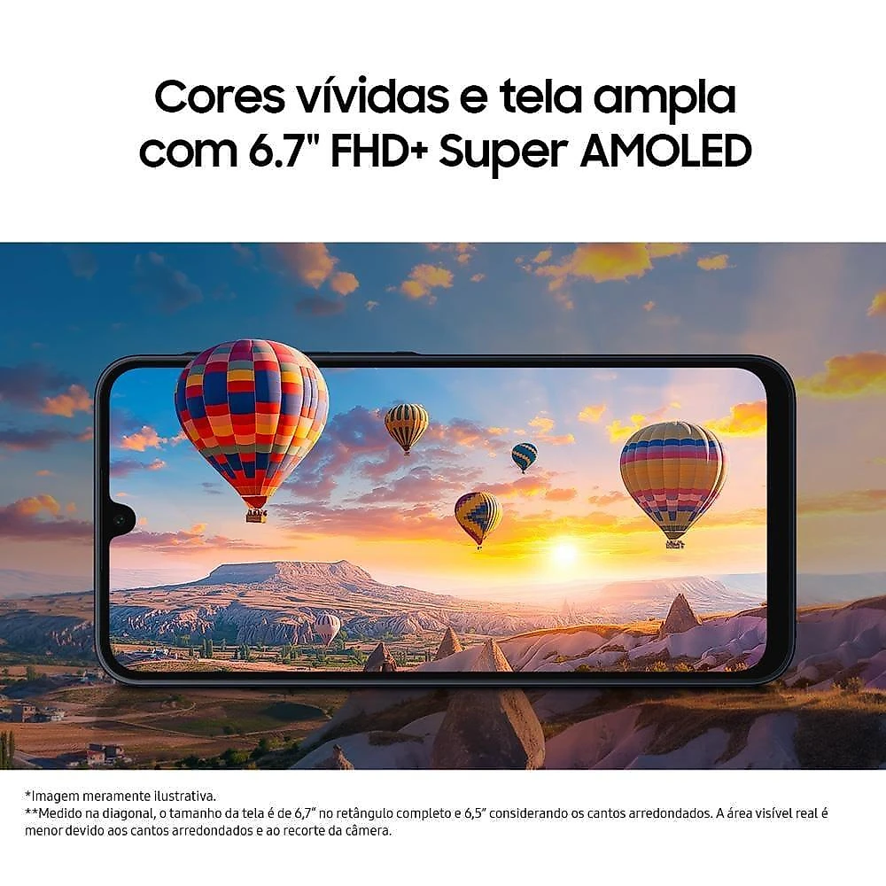 Smartphone samsung galaxy a16 preto, 128gb, 4gb ram, câmera de até 50mp, tela 6.7", nfc, ip54, bateria 5000 mah e processador helio g99