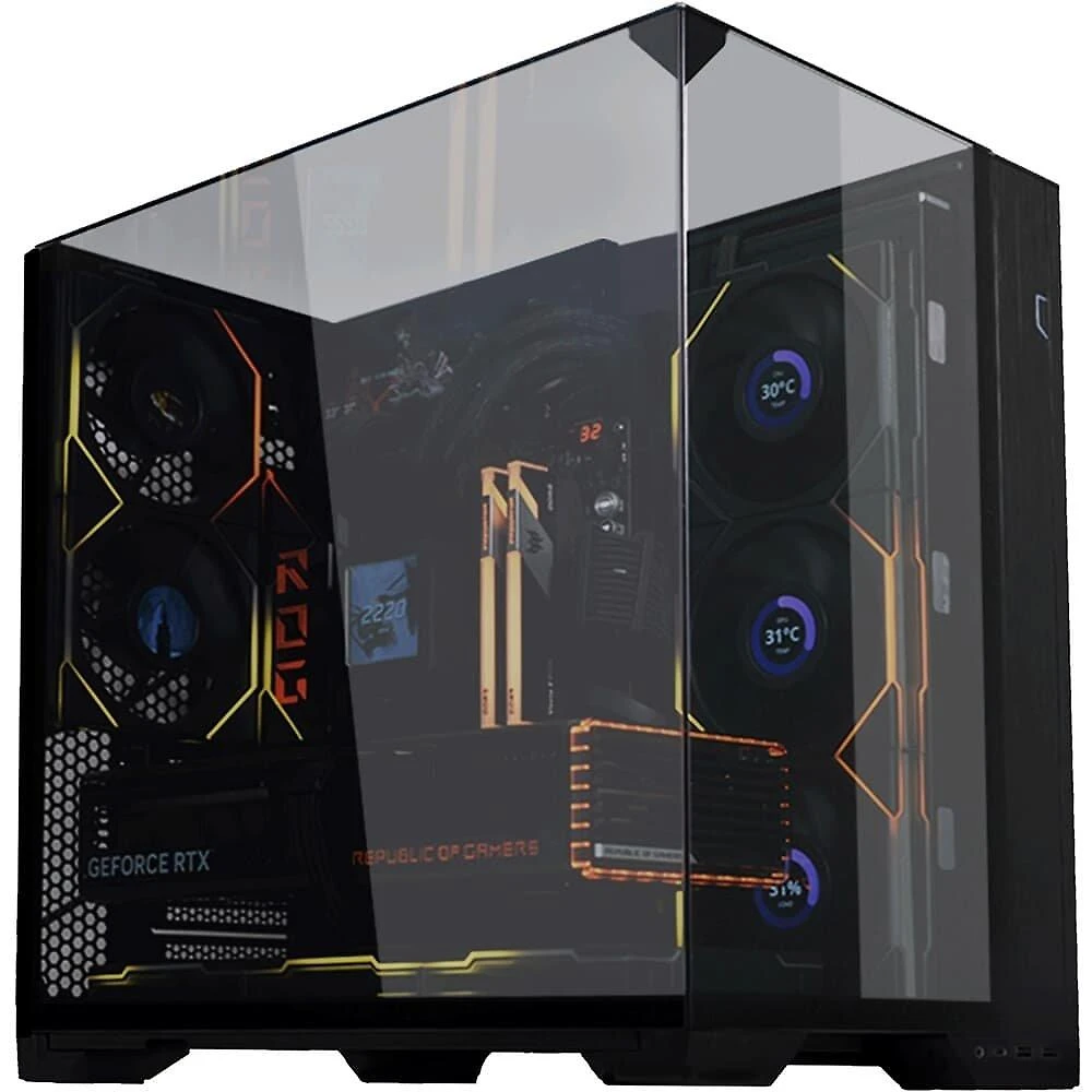 Miniatura Gabinete Gamer Lian Li O11 Vision Compact, E-ATX, Lateral em Vidro Temperado, Sem FANs, Preto - O11VPX-M BLACK