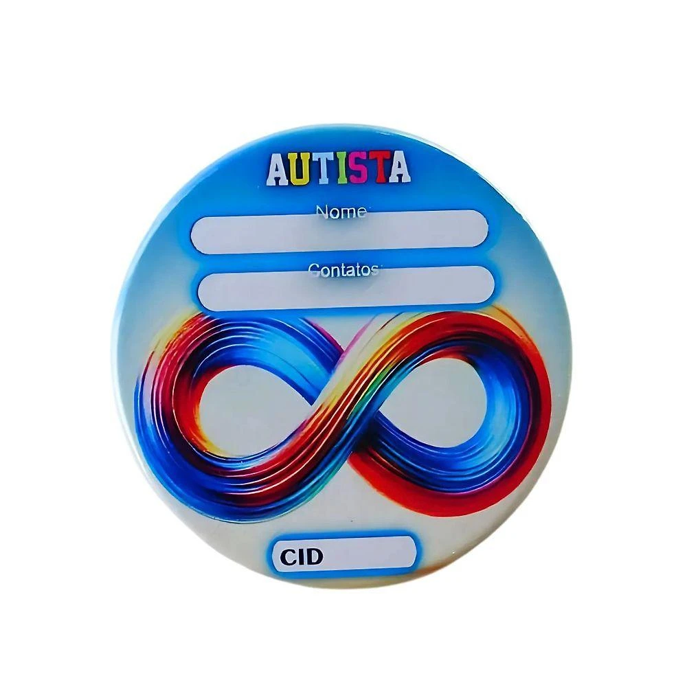 Botton Identificador para Autistas Infinity Blue Azul Coleção Tea e Amor