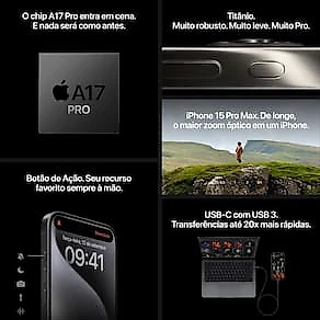 Apple iPhone 15 Pro Max 256GB - Titânio Branco