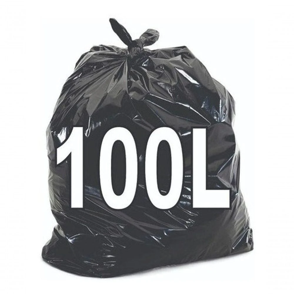 Kit 6 Pacotes Saco de Lixo 100 Litros C-100 Unidades Resistente Preto Higipack