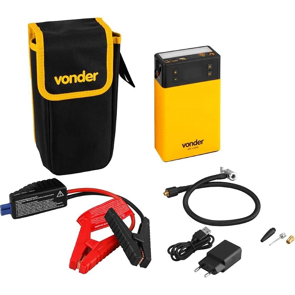 Auxiliar de partida portátil multi função com compressor apc12000