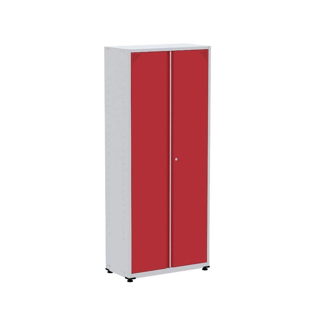Armário De Aço Alto Para Escritório Linha Aço 1927x800x400 - Ap409 Cinza-vermelho