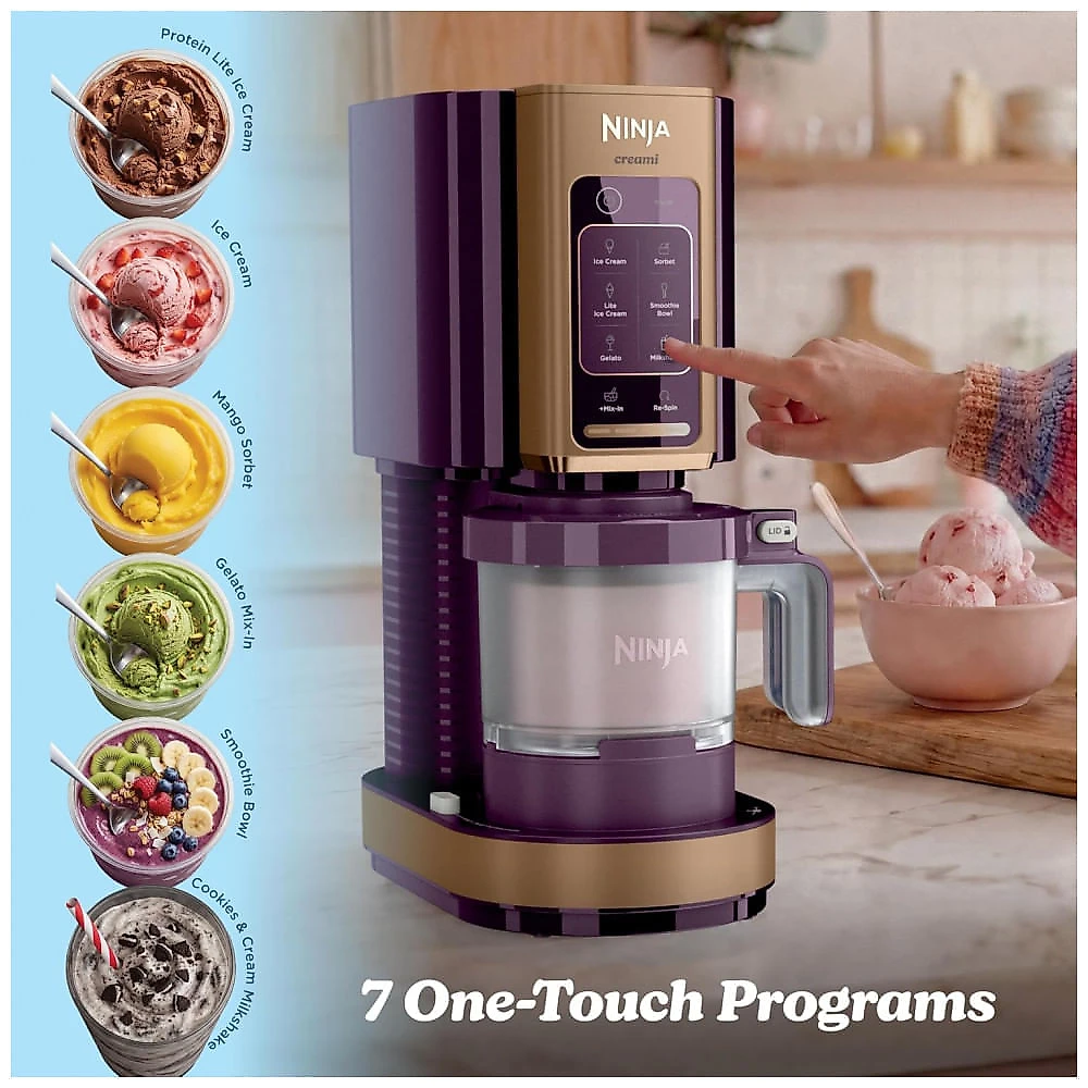 Ninja Creami 7-in-1 Ice Cream Maker. Plum. NC351PU CREAMi 7-in-1 w por 2 Pints Plum