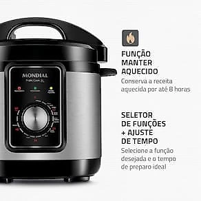Panela Elétrica de Pressão Mondial PE-47 Pratic Cook 3L - Inox 110V