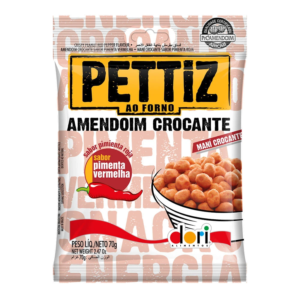 Amendoim Pettiz Crocante Pimenta Vermelha 70g