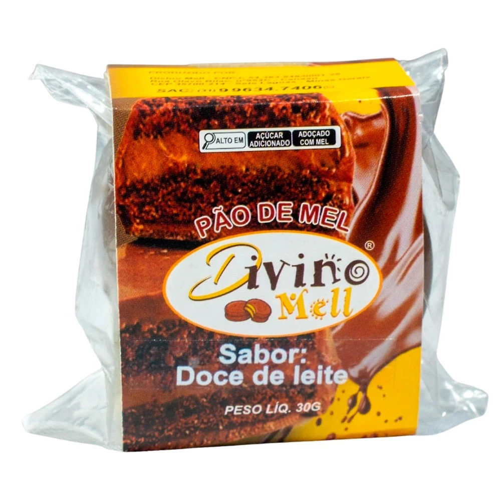 Pao de Mel Divino Mell Sabor Doce de Leite 30g