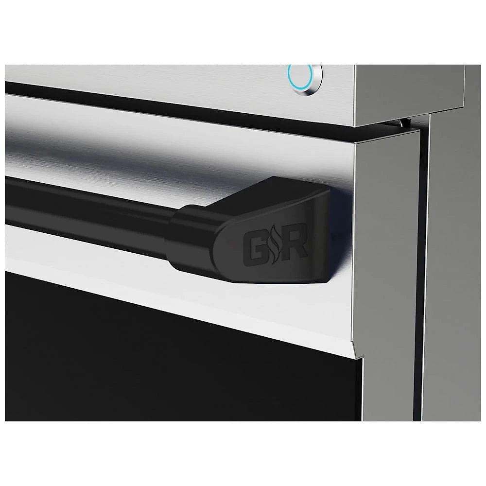Fogão a gás GLP profissional 76cm Thor Kitchen Gordon Ramsay inox/preto painel touch basculante convecção grelha contínua 129L 110V