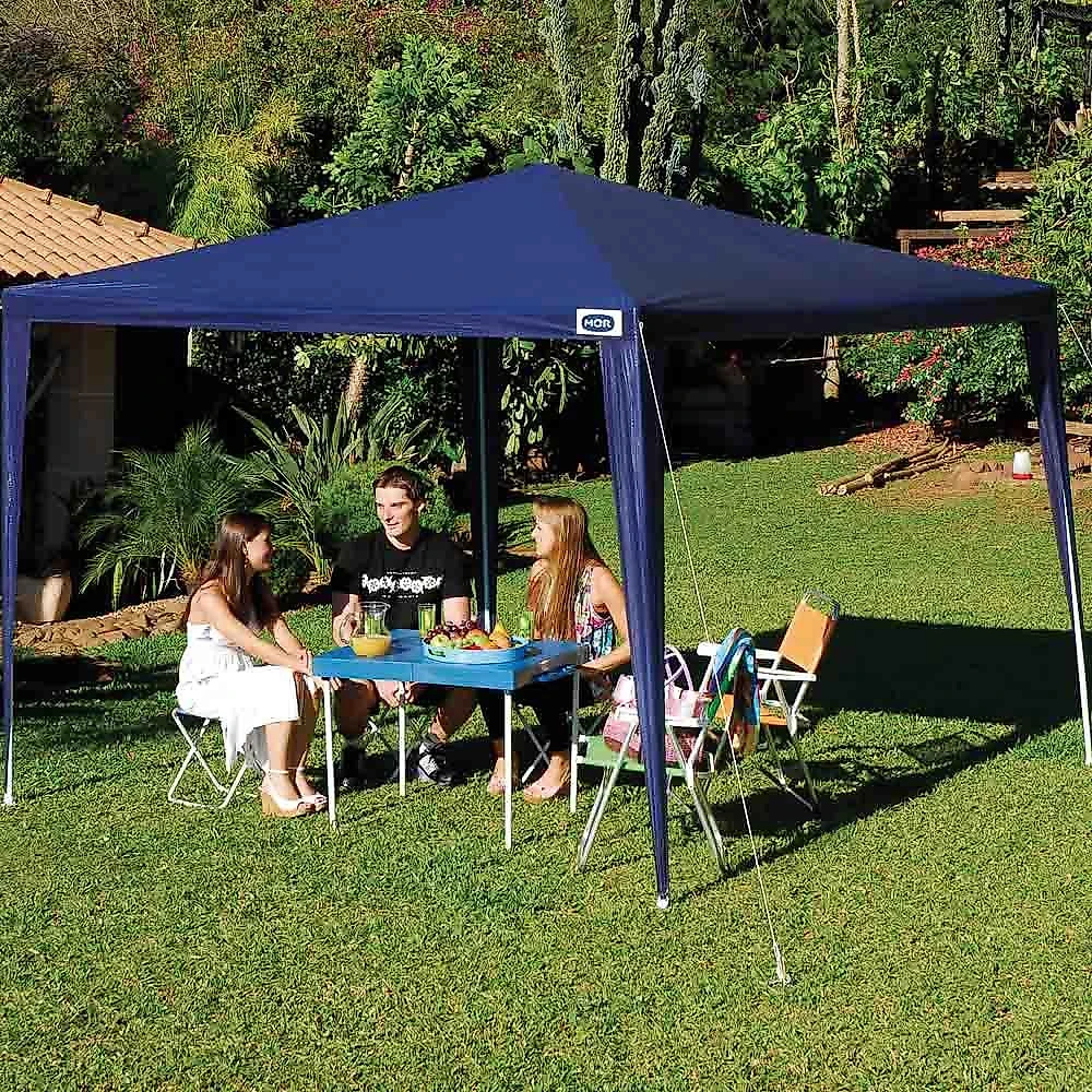 Tenda Praia Gazebo Rafia Cores Com Bolsa De Transporte Mor Azul