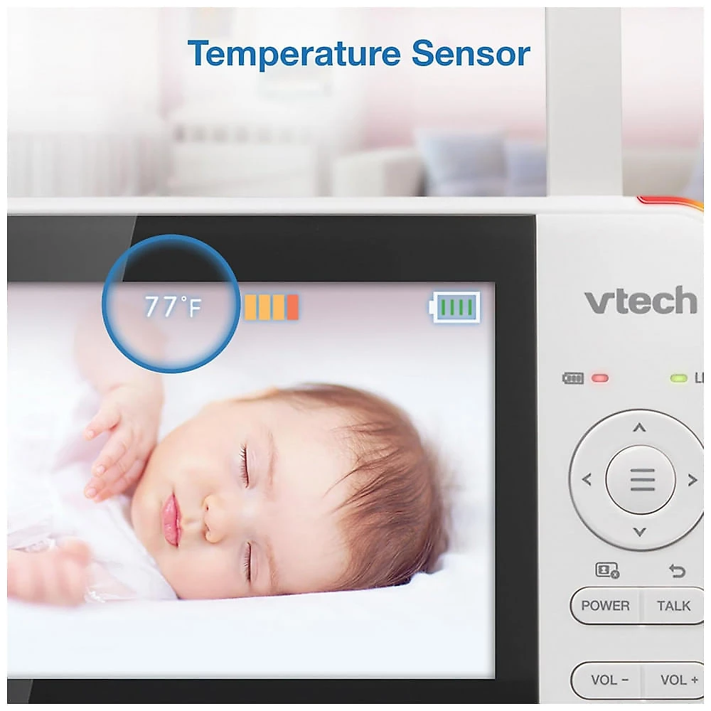 Babá Eletrônica para Bebês VTech com 3 Câmeras, Tela LCD de 12 cm