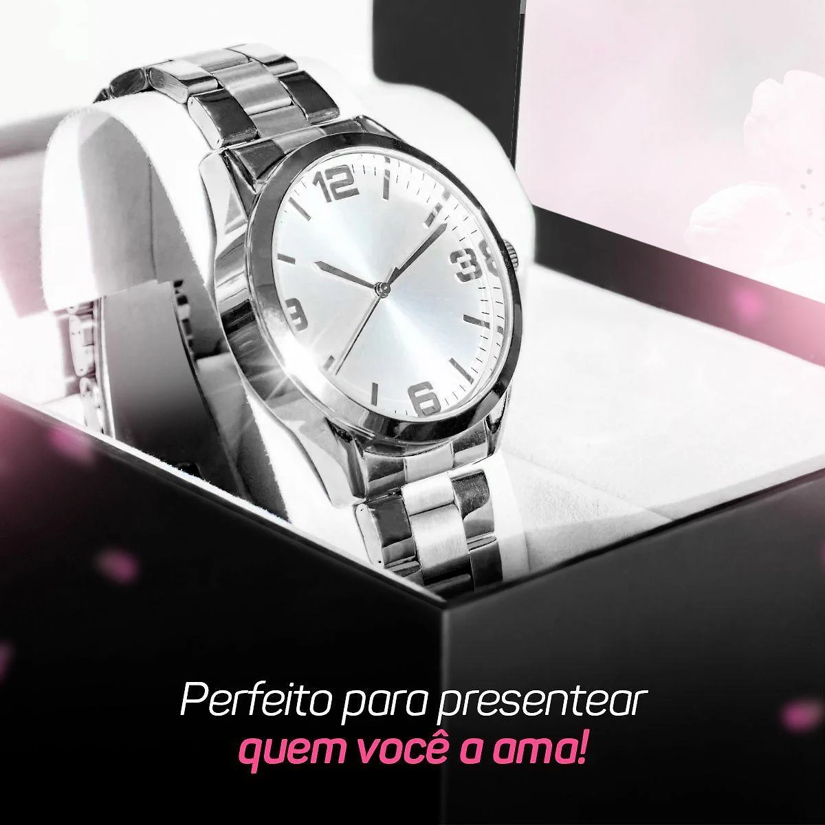 Miniatura Relógio Feminino Prata Aço Inox Prova Dágua + Caixa +