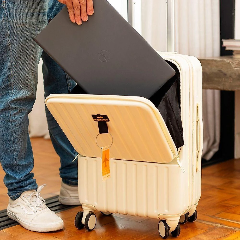 Mala De Viagem Off White Com Adesivos