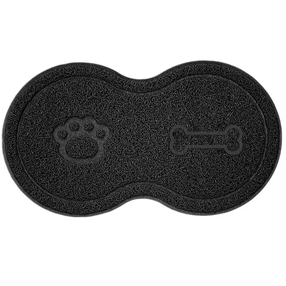 Tapete para Comedouro Pet OEM Tapete Vinílico Uzoo Cachorro e Gato em PVC 46x26cm Dog Preto