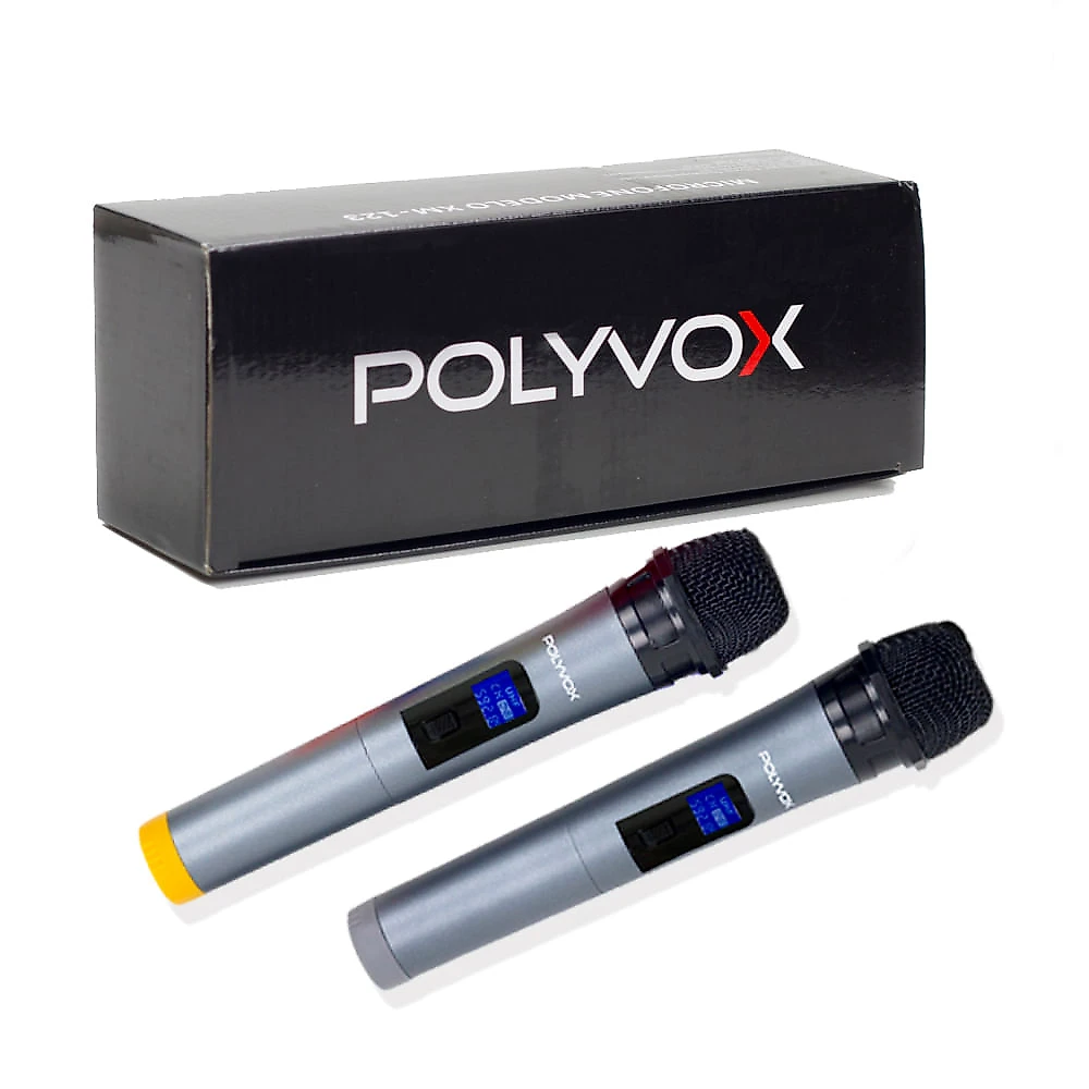Par de Microfones sem fio Polyvox Preto
