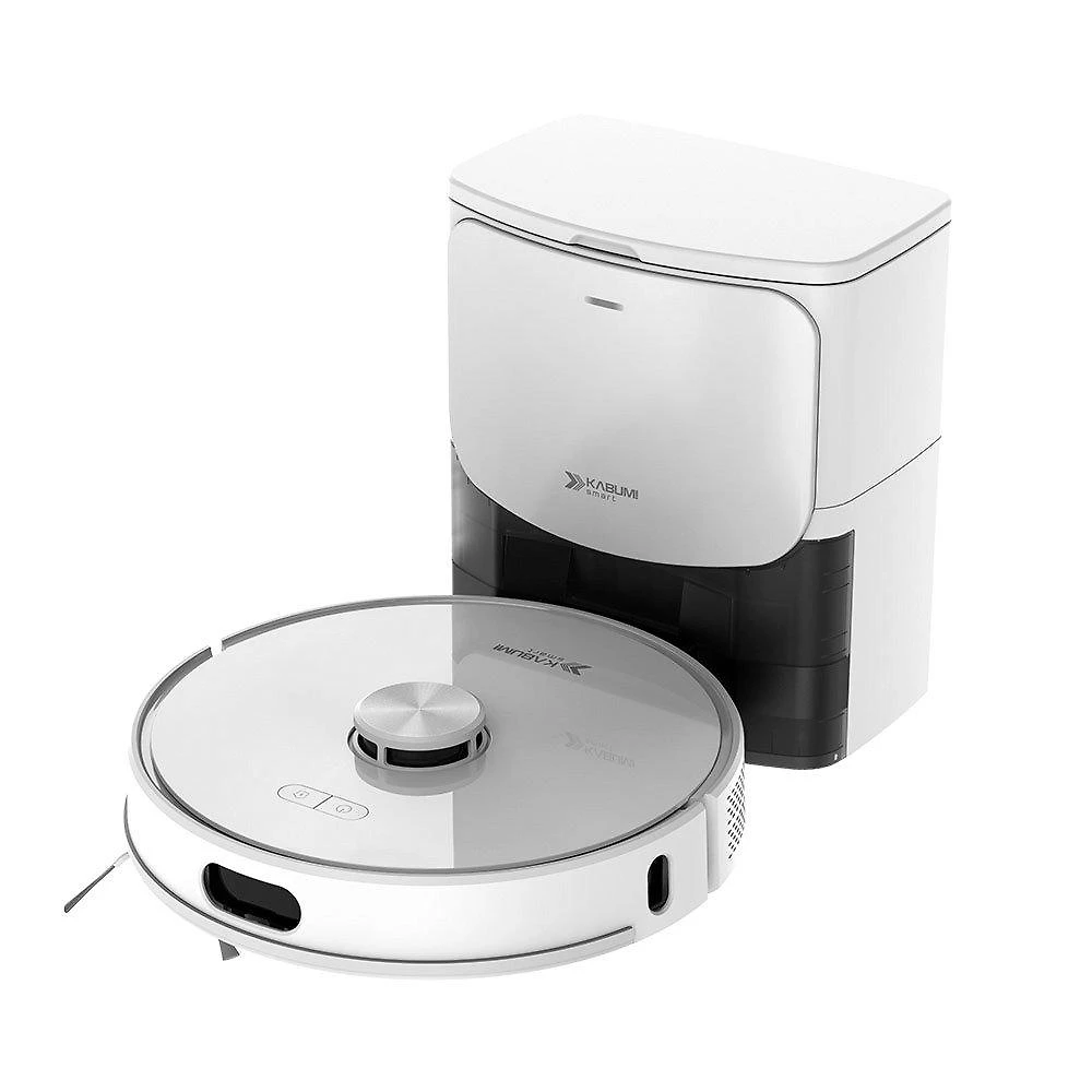 Robô Aspirador de Pó e Passa Pano KABUM! smart K1100 - Mapeia a Laser, 2 MOPs, até 10.000Pa, Alexa/Google, BT, 127v, Branco - KSAR110010BR