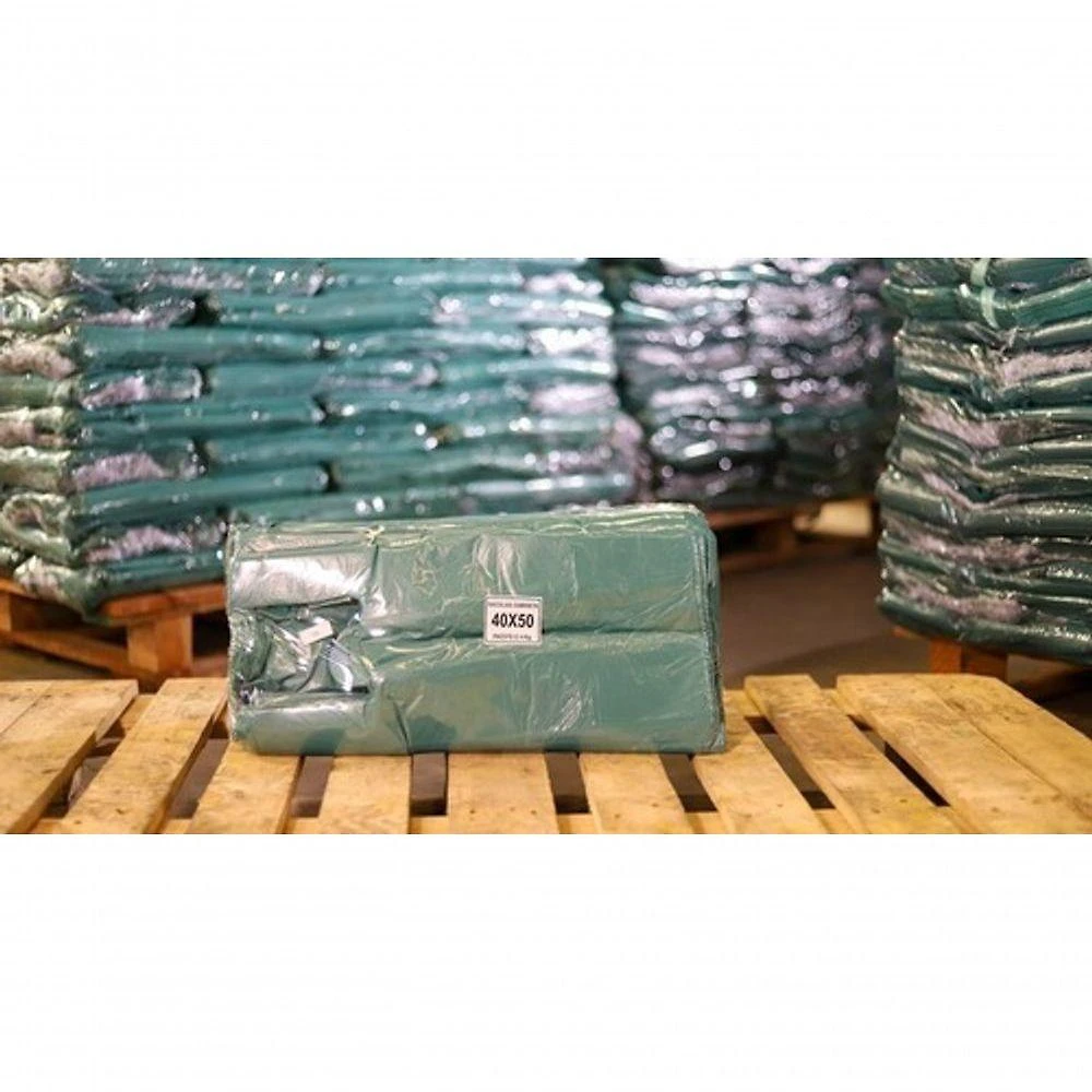 Sacola Plástica Reciclada Reforçada 40x50 Fardo 1 kg Resistente Verde Higipack