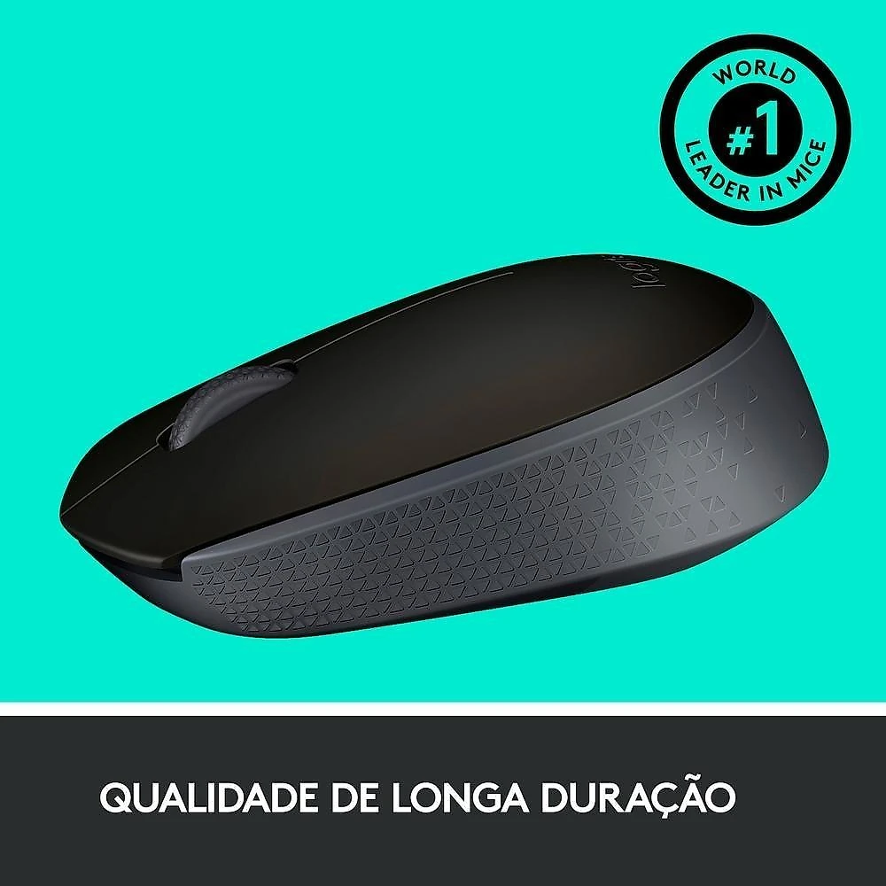 Mouse sem fio Logitech M170 com Design Ambidestro Compacto, Conexão USB e Pilha Inclusa, Preto - 910-004940