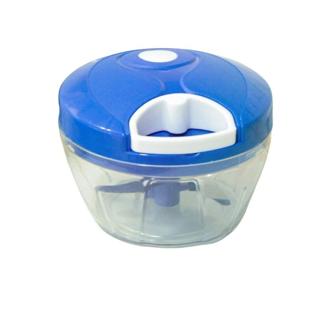 Processador Manual de Alimentos 500ml com 3 Laminas Plastico e Inox Azul Escuro Util Comercio
