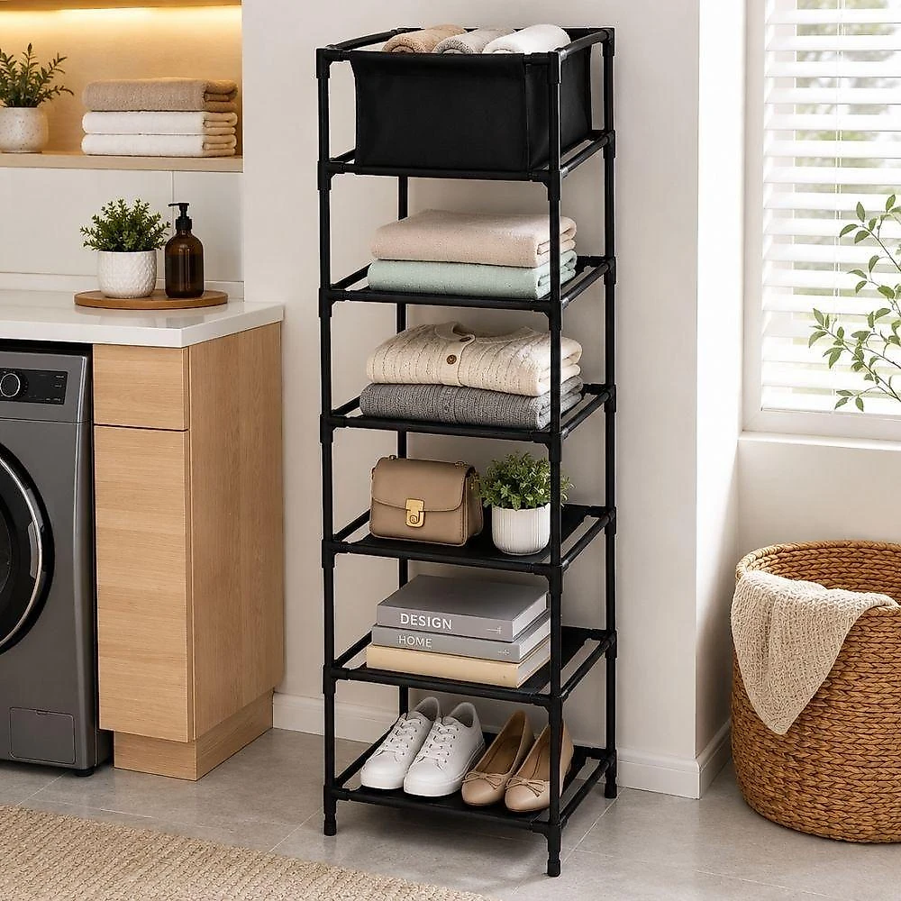 Estante Organizadora Multiuso Casita Outros 6 Prateleiras 6 Nichos Ferro Cinza 25CM 107CM webcontinental-7899790935738
