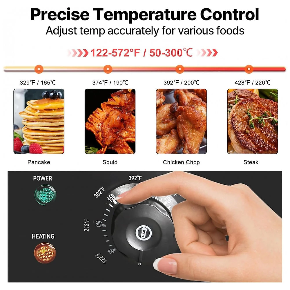 Chapa Elétrica Profissional VEVOR 22 Polegadas 1600W Controle de Temperatura 110V
