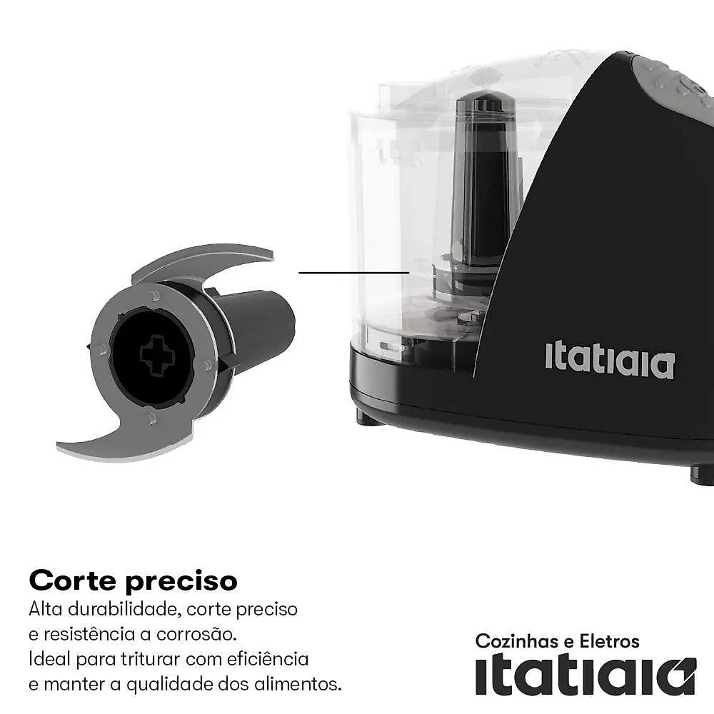 Mini Processador Itatiaia Mini Processador Preto 220V 0,38L Praticidade na Cozinha 220V