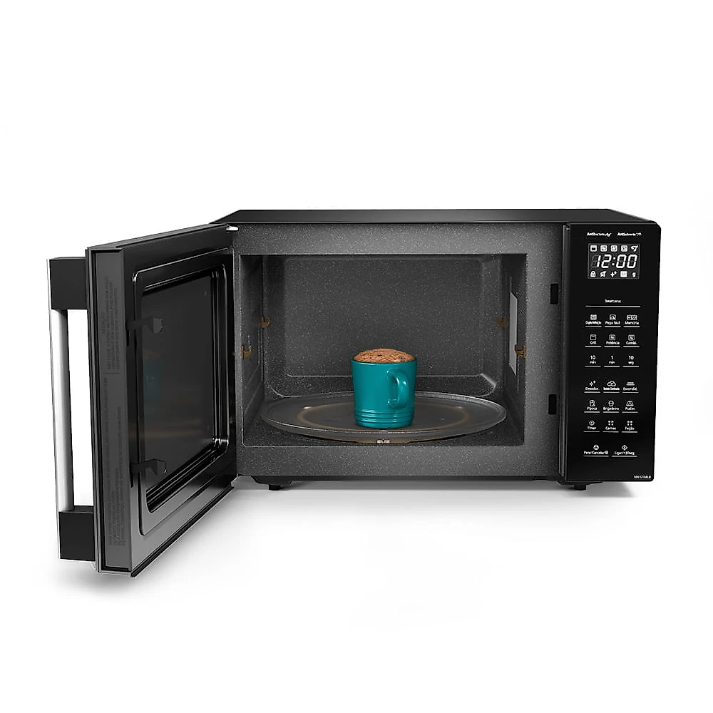 Microondas Panasonic Com SmartSense e Dupla Refeição 30L Preto - NN-GT68LBRU 110v