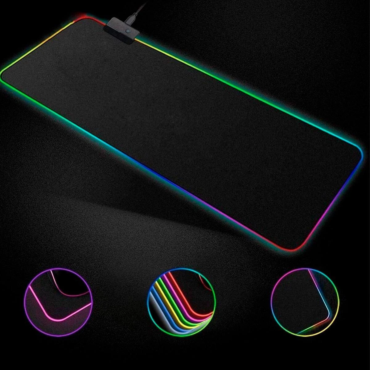 Miniatura Mouse Pad Gamer Preto Grande 80X30Cm