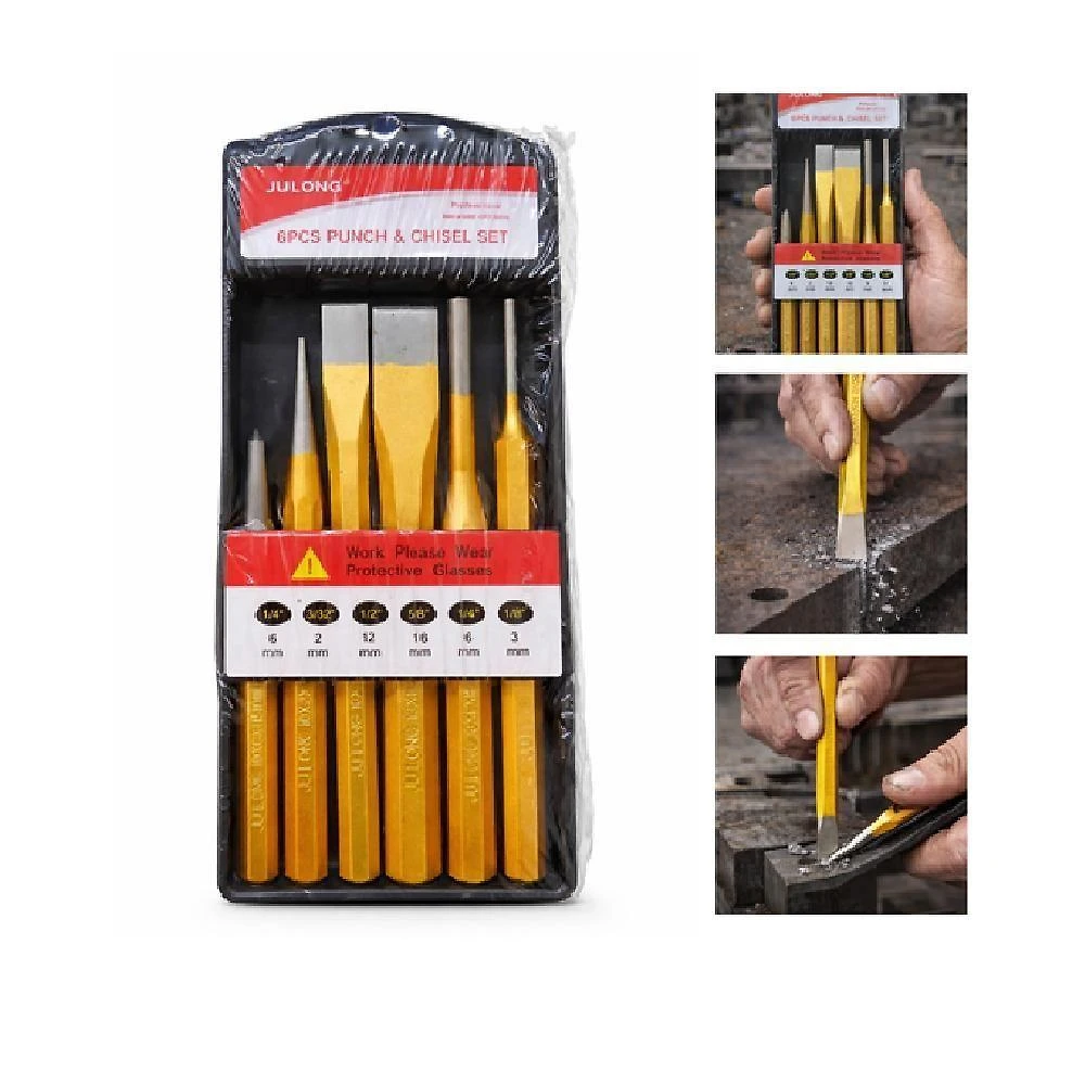 Kit Saca Pino Punção Talhadeira 6 Peças Reforçado