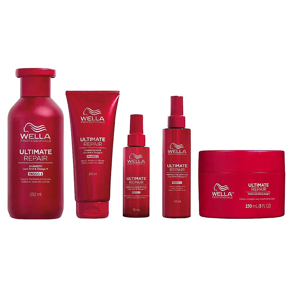 Professionals ultimate repair kit - shampoo + condicionador + leave-in + protetor + máscara