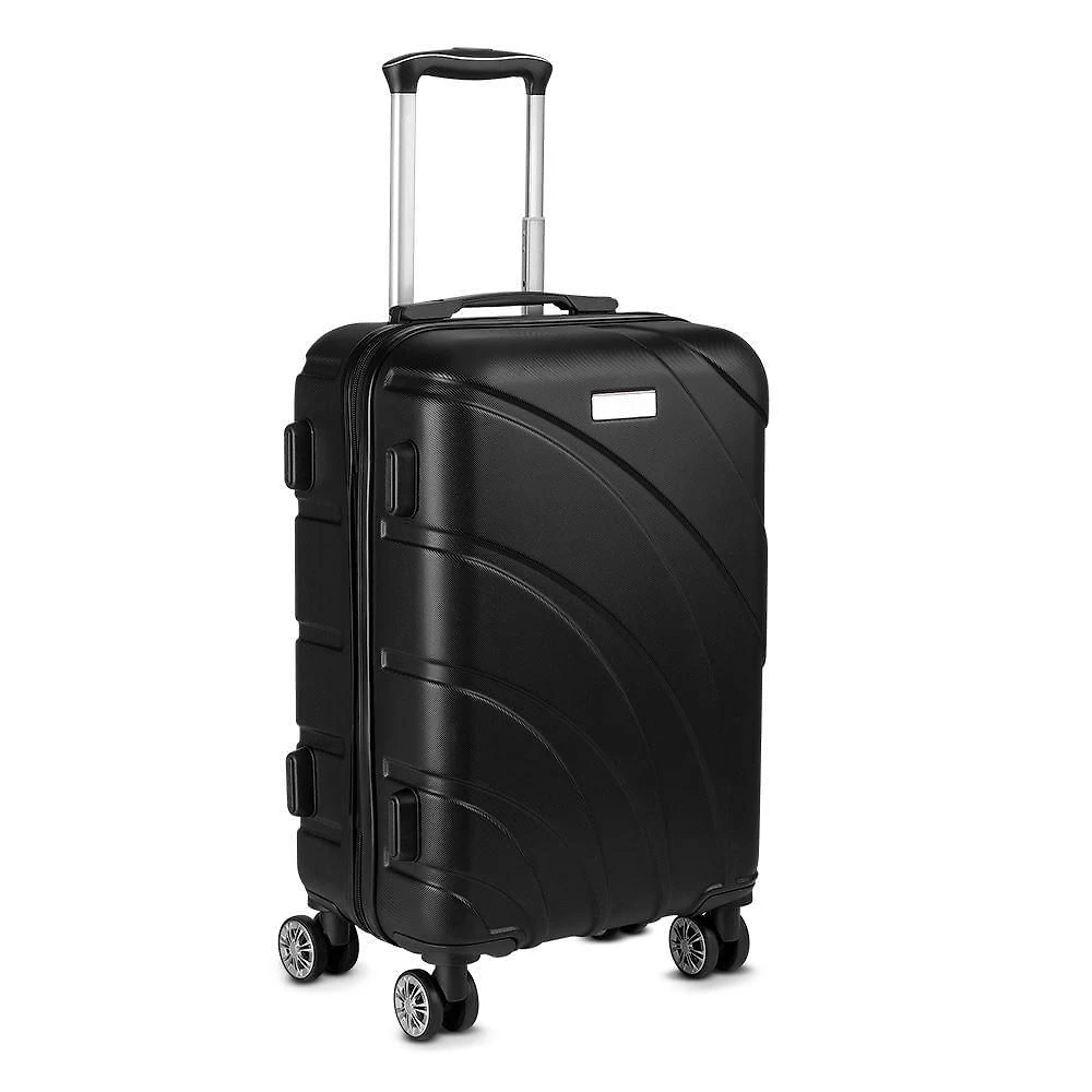 Mala Média 52L ABS Easy Travel Rodas Giratórias 360o Zíper Frontal Preta