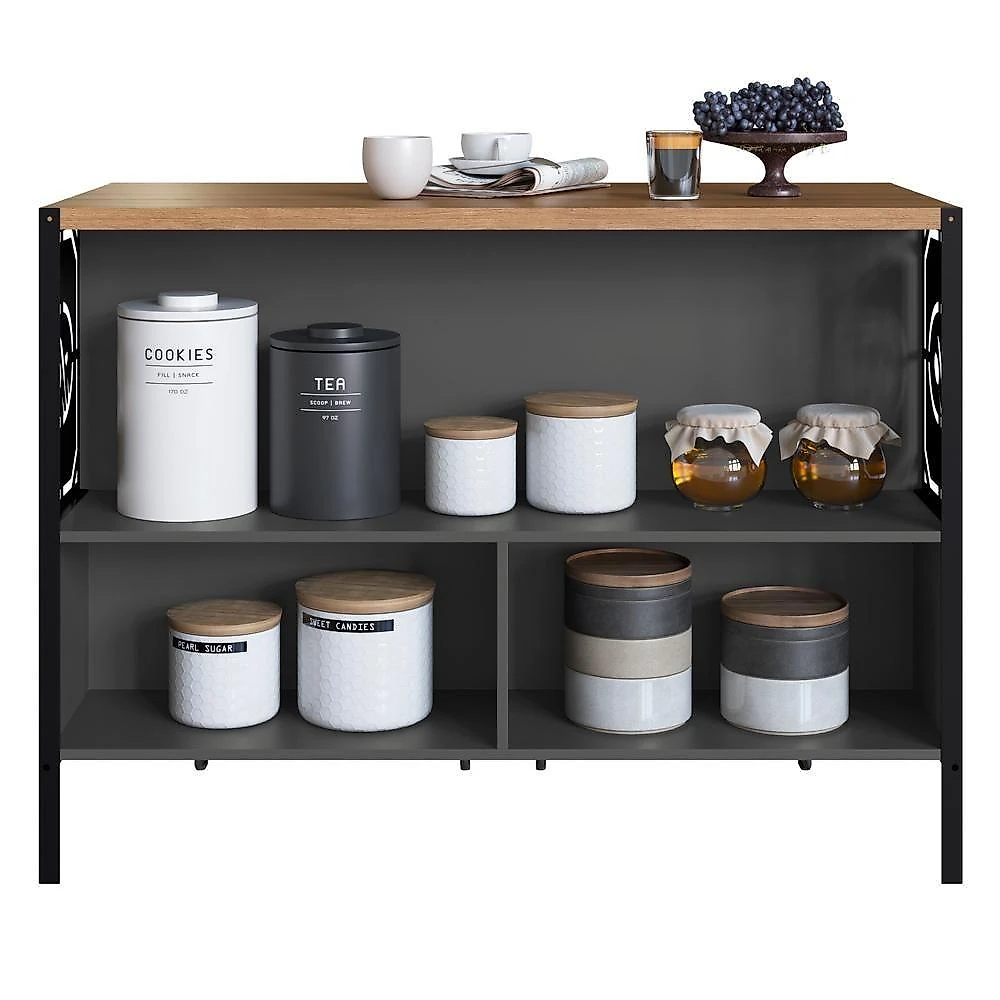 Mesa Bancada Ilha Gourmet 127cm P1034 Grafite Mell Pp Milani Store