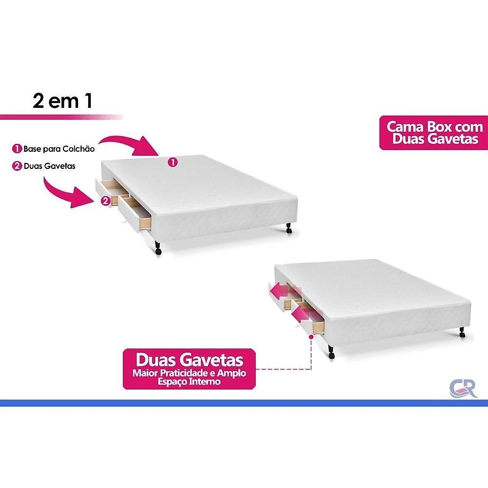 Cama Box King Poli Wine 4 Gavetas Madeira Tecido Vinho Colchões Castor