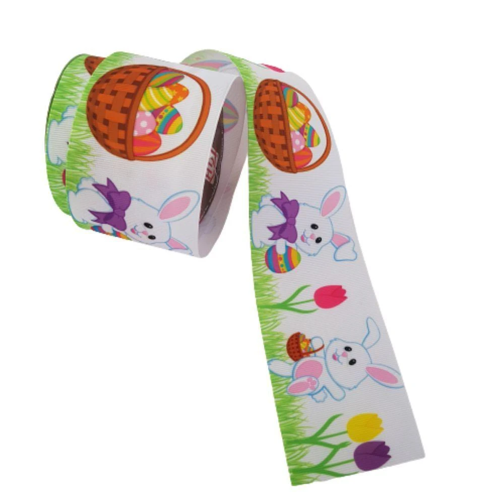 Fita Poliéster Com Coelhinhos Coloridos Comp 9.14m